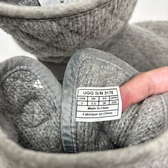 UGG Gray Knit Women's Winter Boots - Picture 4 of 5